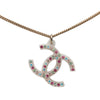 Chanel CC Gold Plated Strass Resin Pendant Necklace Secondhand