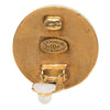 Chanel CC Gold Plated Enamel Round Clip On Earrings Secondhand
