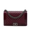 Chanel Medium Quilted Goatskin and Patent Boy Flap Secondhand