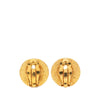 Chanel Gold Plated Round Floral Shield Clip On Earrings Secondhand
