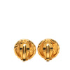 Chanel CC Gold Plated Round Clip On Earrings Secondhand