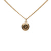 Dior Gold Plated Logo Round Pendant Necklace Secondhand