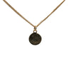 Dior Gold Plated Logo Round Pendant Necklace Secondhand