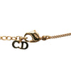 Dior Gold Plated Logo Round Pendant Necklace Secondhand