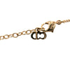 Dior Gold Plated Logo Round Pendant Necklace Secondhand
