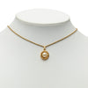 Chanel Gold Plated Faux Pearl Round Pendant Necklace Secondhand