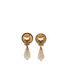 Chanel CC Gold Plated Faux Pearl and Resin Drop Earrings Secondhand