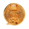 Chanel CC Gold Plated Quilted Round Clip On Earrings Secondhand