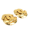 Chanel CC Gold Plated Logo Clip On Earrings Secondhand