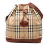 Burberry Haymarket Check Coated Canvas Drawstring Bucket Bag Secondhand