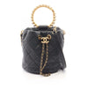 Chanel Quilted Lambskin Pearl Crown Drawstring Bucket Bag Secondhand