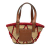 LOEWE Small Raffia Animal Embroidered Anagram Basket Tote Secondhand