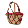 LOEWE Small Raffia Animal Embroidered Anagram Basket Tote Secondhand