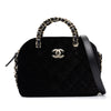 Chanel Quilted Velvet Coco Clutch With Chain Secondhand