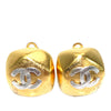 Chanel CC Two Tone Brass Clip On Earrings Secondhand