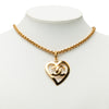 Chanel Gold Plated CC Heart Pendant Necklace Secondhand