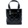 Chanel Small Quilted Patent Paris Biarritz Tote Secondhand