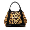 Balenciaga Canvas Leopard Print Navy Cabas Tote S Secondhand