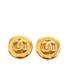Chanel CC Gold Plated Button Clip On Earrings Secondhand