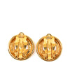 Chanel CC Gold Plated Button Clip On Earrings Secondhand