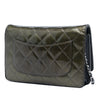 Chanel CC Quilted Striated Metallic Patent Wallet on Chain Secondhand