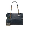 Chanel Medium Chevron Wrinkled Calfskin Medallion Charm Tote Secondhand