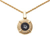 Dior Gold Plated Enamel Logo Round Pendant Necklace Secondhand