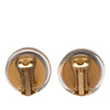 Chanel Gold Plated Resin CC Camellia Button Clip On Earrings Secondhand