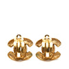 Chanel CC Gold Plated Quilted Clip On Earrings Secondhand