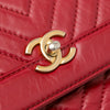 Chanel CC Chevron Calfskin Top Handle Flap Secondhand