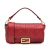 Fendi Zucca Embossed Leather Baguette Satchel Secondhand