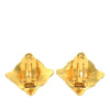 Chanel CC Gold Plated Rhombus Clip On Earrings Secondhand