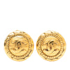 Chanel CC Gold Plated Round Clip On Earrings Secondhand