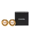 Chanel Gold Plated Faux Pearl 31 Rue Cambon Clip on Earrings Secondhand