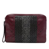 Bottega Veneta Tricolor Intrecciato Trimmed Stitched Nappa Clutch Secondhand