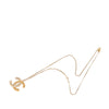 Chanel CC Gold Plated Strass Quilted Pendant Necklace Secondhand