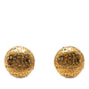 Chanel Gold Plated Strass Logo Lettering Clip On Earrings Secondhand