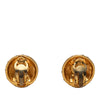 Chanel Gold Plated Strass Logo Lettering Clip On Earrings Secondhand