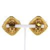 Chanel CC Gold Plated Diamond Shape Clip On Earrings Secondhand