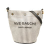 Saint Laurent Striped Canvas Rive Gauche Bucket Bag Secondhand