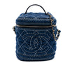 Chanel Quilted Denim Trip Vanity Case with Chain Secondhand