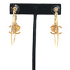 Chanel CC Gold Plated Pearl Double Hoop Earrings Secondhand