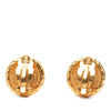 Chanel CC Gold Plated Round Clip On Earrings Secondhand