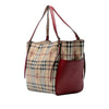 Burberry Small Leather Trimmed Haymarket Check Coated Canvas Canterbury Tote Secondhand