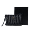 Saint Laurent Chevron Calfskin Monogram Zip A4 Pouch Secondhand