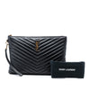 Saint Laurent Quilted Chevron Leather Monogram Document Holder Secondhand