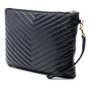 Saint Laurent Quilted Chevron Leather Monogram Document Holder Secondhand
