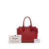 Prada Soft Calf Trimmed Saffiano Lux Zip Convertible Tote Secondhand