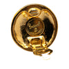 Chanel Gold Plated CC Round Clip On Earrings Secondhand