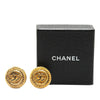Chanel Gold Plated CC Round Clip On Earrings Secondhand